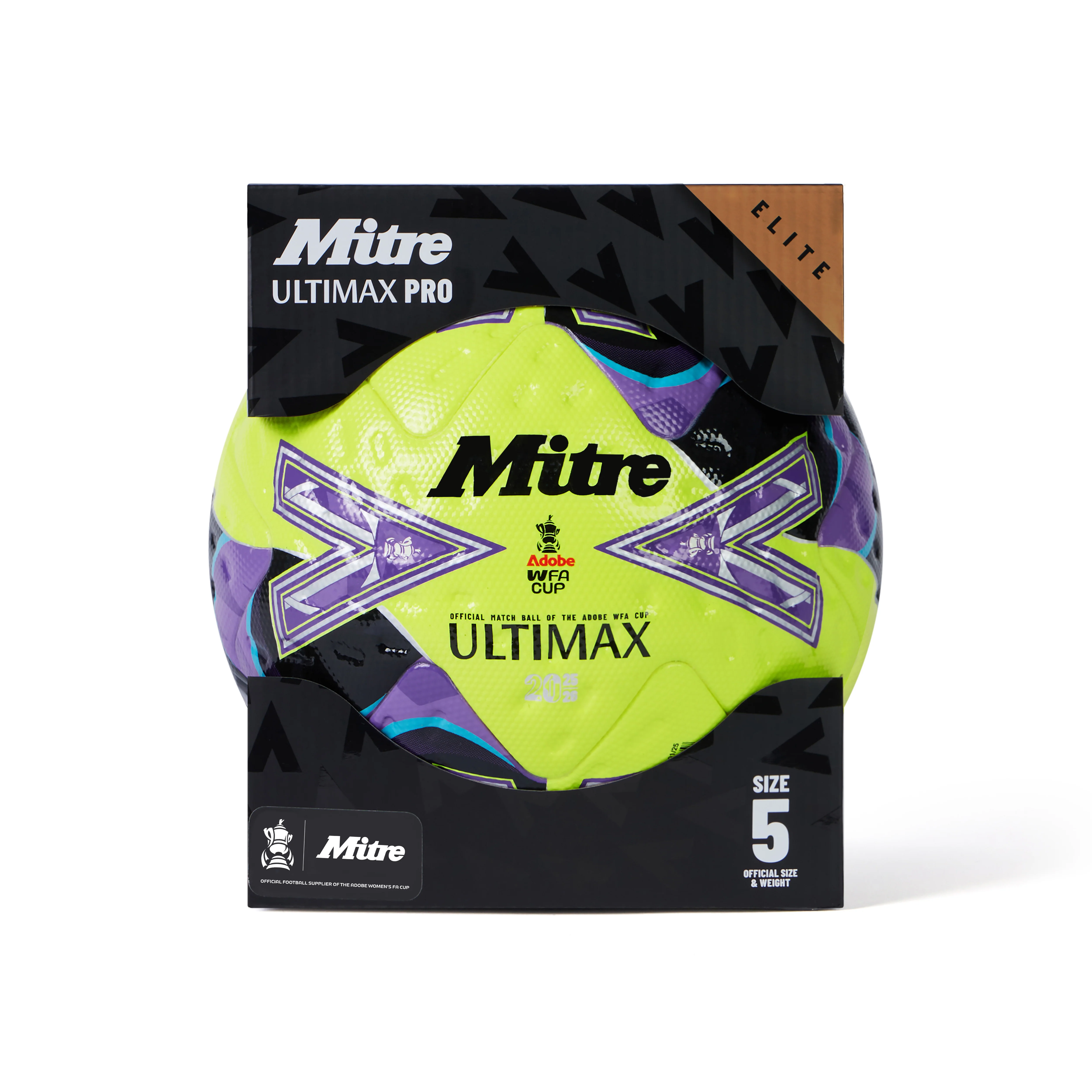 Womens FA Cup Ultimax Pro Football Green/Purple/Black - Image 2